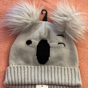 Hollister Gray Koala Pom-Pom Beanie for Adult